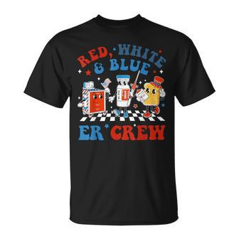 Retro Red White Blue Er Crew Emergency Room 4Th Of July T-Shirt - Monsterry