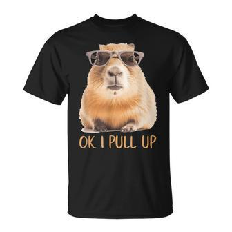 Retro Rodent Capybara Ok I Pull Up T-Shirt | Mazezy AU