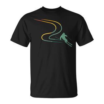 Retro For Skiing Alps Snow Snow Spurs T-Shirt - Geschenkecke