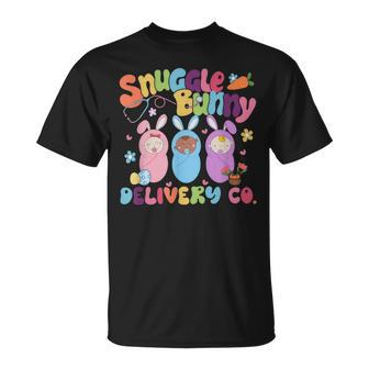 Retro Snuggle Bunny Delivery Easter Labor And Delivery Nurse T-Shirt - Monsterry