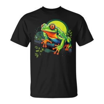 Retro Style Red-Eyed Tree Frog T-Shirt - Seseable