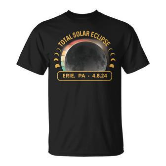 Retro Sunset Total Solar Eclipse Erie Pennsylvania T-Shirt - Monsterry