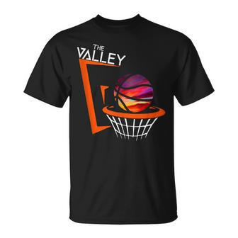 Retro Sunset The Valley Hoops Phoenix Basketball T-Shirt - Monsterry UK
