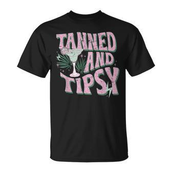 Retro Tanned And Tipsy Beach Summer Vacation Summer T-Shirt - Monsterry AU