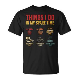 Retro Things I Do In My Spare Time Car Lovers T-Shirt - Monsterry AU