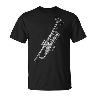 Retro Trumpet Sketch For Trumpet T-Shirt - Seseable