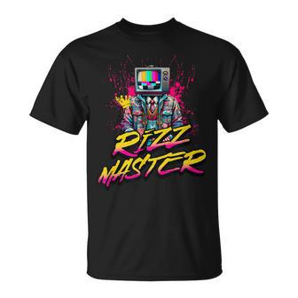 Retro Tv Head Rizz Master Vintage Cool Kid Statement T-Shirt | Mazezy