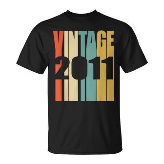 Retro Vintage 2011 13 Yrs Old Bday 13Th Birthday T-Shirt - Monsterry