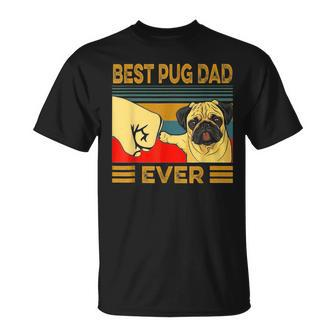 Retro Vintage Best Pug Dad Ever Fathers Day T-Shirt - Monsterry AU
