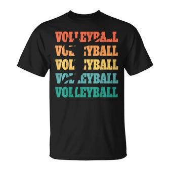 Retro Vintage Colors Volleyball Volleyball T-Shirt - Monsterry