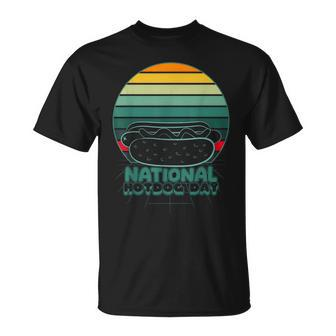 Retro Vintage National Hot Dog Day Hot Dog Lovers T-Shirt - Monsterry CA