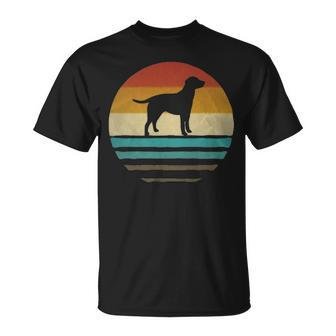 Retro Vintage Sunset Labrador Retriever Dog Breed Silhouette T-Shirt | Mazezy