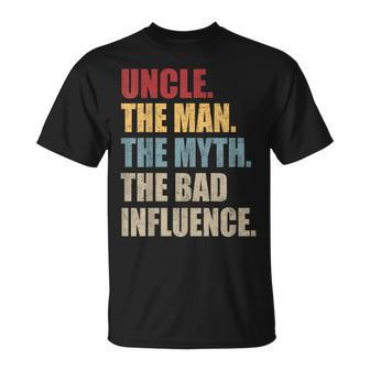 Retro Vintage Uncle The Man The Myth The Bad Influence Men T-Shirt - Thegiftio UK
