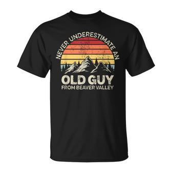 Retro Vintage Never Underestimate An Old Guy Beaver Valley T-Shirt | Mazezy