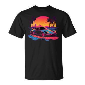 Retro Vintage Vaporwave Synthwave Sunset 80'S Car T-Shirt - Monsterry UK