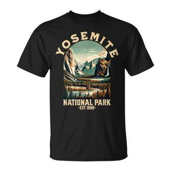 Retro Yosemite National Park Usa Vintage Hiking T-Shirt | Mazezy AU