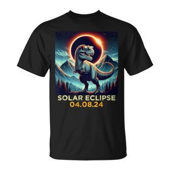 Retrot Rex Dinosaur Eclipse Solar April 8Th 2024 Astronomy T-Shirt - Seseable