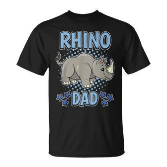 Rhino Dad Daddy Father's Day Rhinoceros Rhino T-Shirt - Monsterry DE