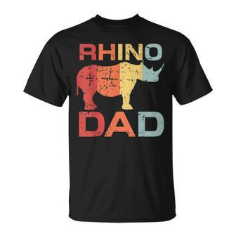 Rhino Dad Retro Father Animal Safari T-Shirt - Monsterry DE