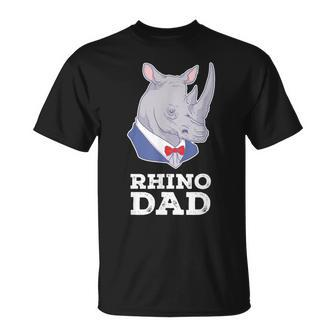 Rhino Dad Suit Animal Daddy Save Rhinoceros Men T-Shirt - Monsterry