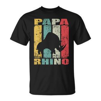 Rhino Papa Rhino Daddy Rhinoceros Dad Rhino Father Rhino T-Shirt - Monsterry CA