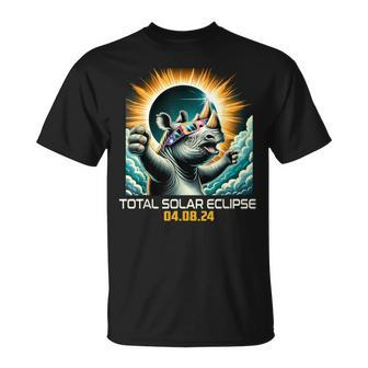 Rhino Selfie Solar Eclipse T-Shirt - Monsterry