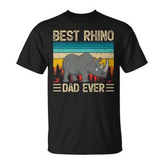 Rhino Vintage Best Rhino Dad Ever Father's Day T-Shirt - Monsterry DE