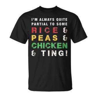 Rice And Peas And Chicken Jamaican Slang And Cuisine T-Shirt - Monsterry UK