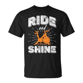 Ride And Shine Spin Class Spinning Bike Indoor Cycling T-Shirt | Mazezy