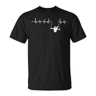 Still Rings Gymnastics Heartbeat Male Gymnast Men T-Shirt - Monsterry UK