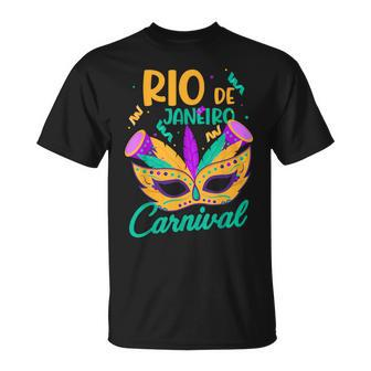 Rio De Janeiro Carnival Brazil Mask Brazil Souvenir T-Shirt - Seseable