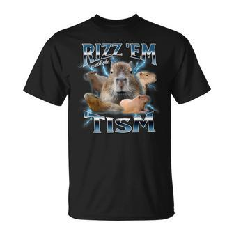 Rizz 'Em With The 'Tism Autism Awareness Meme Capybara T-Shirt | Mazezy
