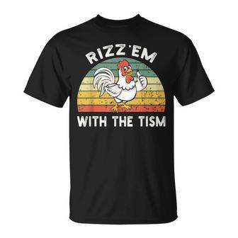 Rizz Em With The Tism Meme Retro T-Shirt - Monsterry UK
