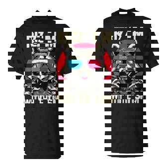 Rizz Em With The Tism Retro Vintage Raccoon Meme T-Shirt | Seseable FR