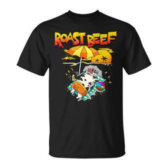 Roast Beef Cow On Beach Vacation Sun Tan Summer Lover T-Shirt - Thegiftio UK