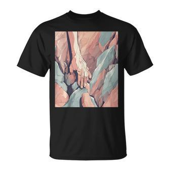 Rock Climbing Grip In Subtle Strength T-Shirt - Monsterry CA