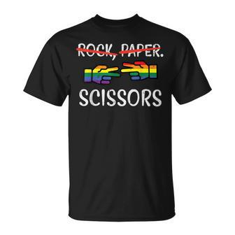 Rock Paper Scissors Fun Pride Month Gay Lesbian Lgbtq Women T-Shirt - Monsterry DE