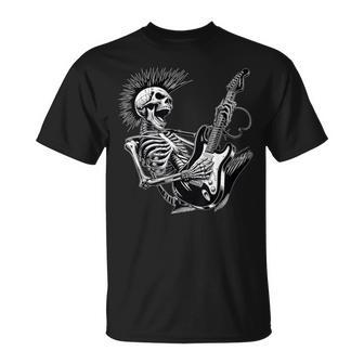 Rock And Roll Skeleton Playing Guitar T-Shirt | Mazezy DE
