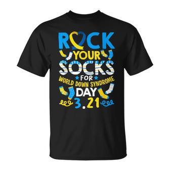 Rock Your Socks Down Syndrome Day Awareness For Boys Girls T-Shirt - Seseable