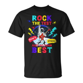 Rock The Test Dont Stress Testing Day 2024 Teachers Students T-Shirt | Mazezy CA