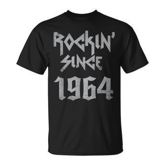 Rockin Since 1964 Classic Rock Year Of Birth Birthday T-Shirt - Thegiftio UK