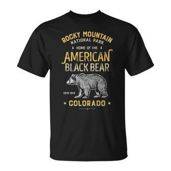 Rocky Mountain National Park Vintage Colorado Bear T-Shirt | Mazezy