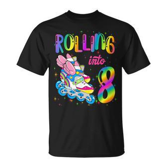 Rolling Into 8 Years Let's Roll I'm Turning 8 Roller Skate T-Shirt - Monsterry CA
