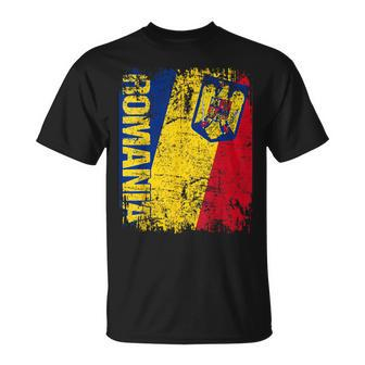 Romania Flag Vintage Distressed Romania T-Shirt - Monsterry UK