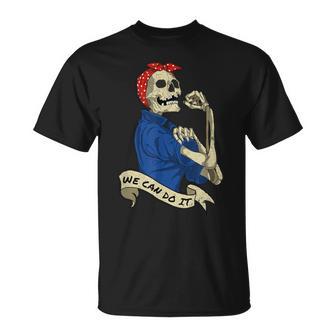 Rosie The Riveter We Can Do It Skull T-Shirt - Monsterry DE