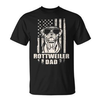 Rottweiler Dad Cool Vintage Retro Proud American T-Shirt | Mazezy CA