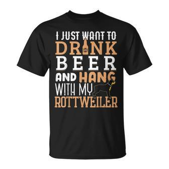 Rottweiler Dad Father's Day Rottie Dog Beer T-Shirt - Monsterry UK