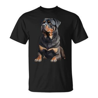 Rottweiler Dog Rottweiler Black T-Shirt - Seseable