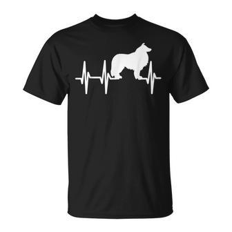 Rough Collie Heartbeat Dog Mom Dad Pet T-Shirt - Monsterry CA