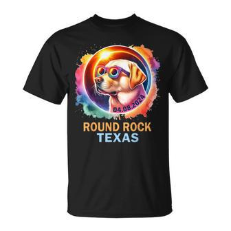 Round Rock Texas Total Solar Eclipse 2024 Labrador Retriever T-Shirt - Monsterry